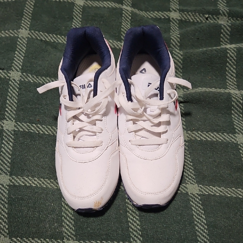 Fila White and Blue Athletic Shoes